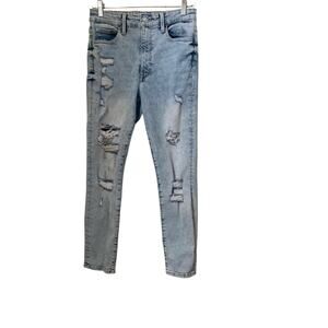 H&M Women's Jeans True To You Skinny Size 4 Distressed Stretch Acid Wash